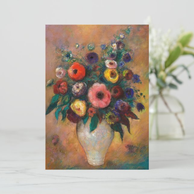Tarjeta Festiva Vase de flores, 1928 por Odilon Redon (Anverso de pie)