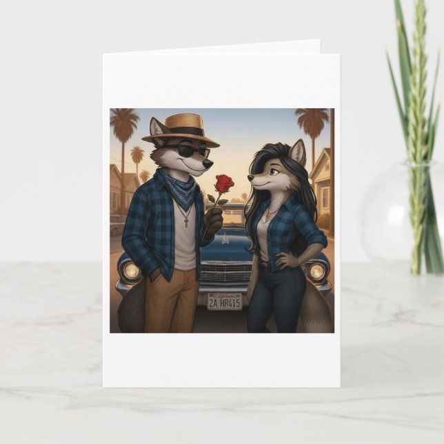 Tarjeta Festiva Vato Lobo "San Valentines" (Anverso)