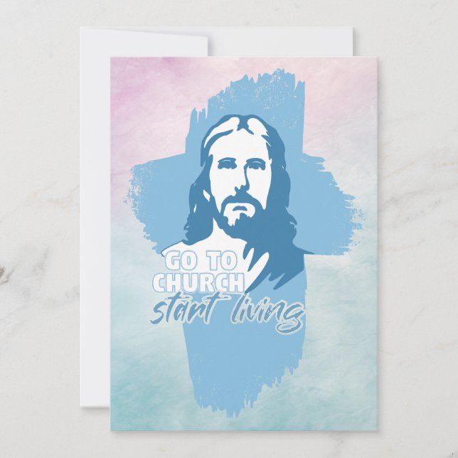 Tarjeta Festiva ¡Ve A La Iglesia! Dios mío. Predicador cristiano (Anverso)