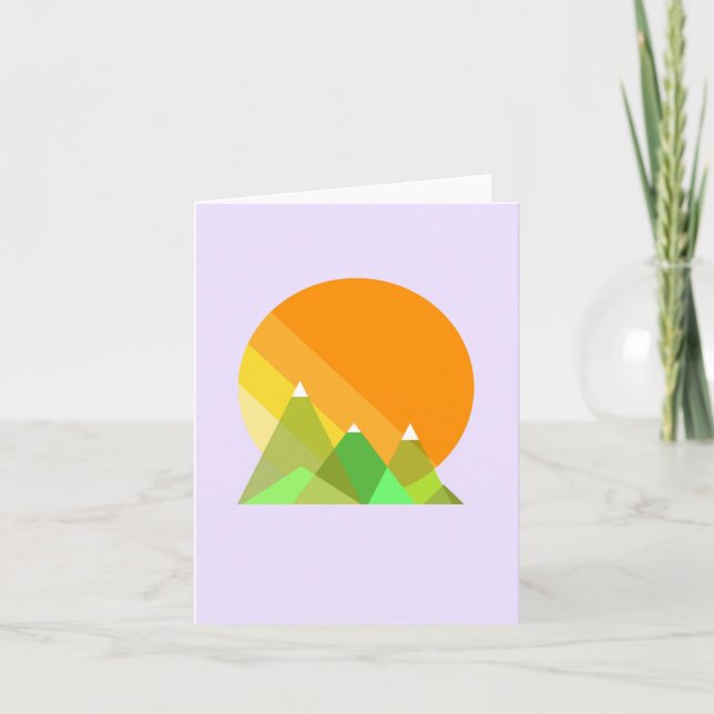 Tarjeta Festiva Vector Sol y Montañas (Anverso)