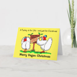 Tarjeta Festiva Vegan Personalizado Turkeys Locdown Navidades