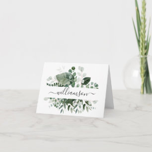 Tarjeta Festiva Vegetación botánica con apellido