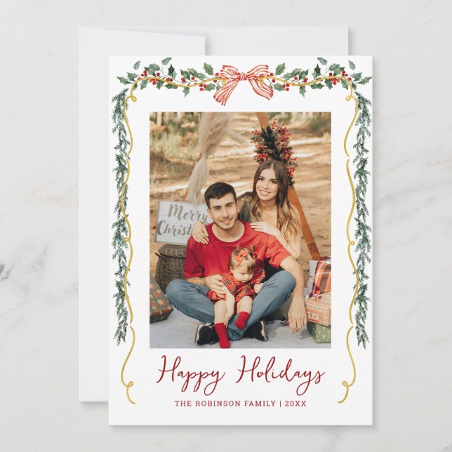 Tarjeta Festiva Vegetación botánica y vacaciones felices de vacas  (Anverso)