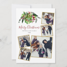 Tarjeta Festiva Vegetación de las Berrias Rojas 5 Navidades de fot