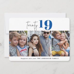 Tarjeta Festiva VEINTE gráfico en negrita multi foto año nuevo