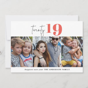 Tarjeta Festiva VEINTE gráfico en negrita multi foto año nuevo