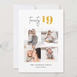 Tarjeta Festiva VEINTE gráfico en negrita multi foto año nuevo