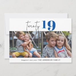 Tarjeta Festiva VEINTE gráfico en negrita multi foto año nuevo