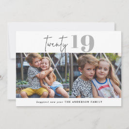Tarjeta Festiva VEINTE gráfico en negrita multi foto año nuevo