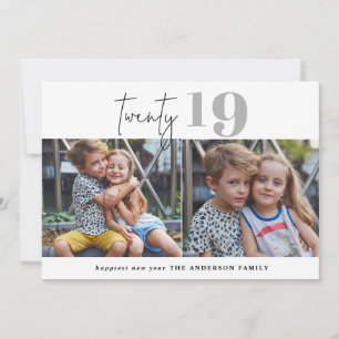 Tarjeta Festiva VEINTE gráfico en negrita multi foto año nuevo
