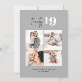 Tarjeta Festiva VEINTE gráfico en negrita multi foto año nuevo