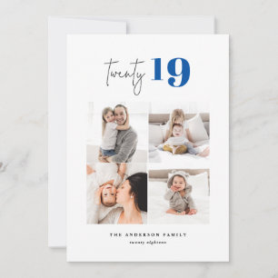 Tarjeta Festiva VEINTE gráfico en negrita multi foto año nuevo