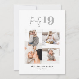 Tarjeta Festiva VEINTE gráfico en negrita multi foto año nuevo