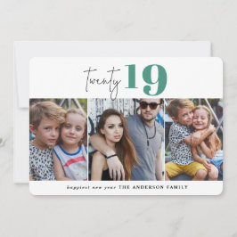 Tarjeta Festiva VEINTE gráfico en negrita multi foto año nuevo