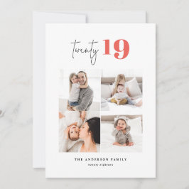 Tarjeta Festiva VEINTE gráfico en negrita multi foto año nuevo
