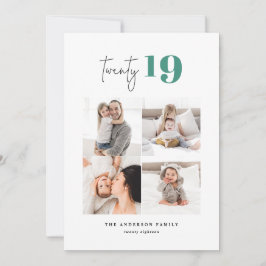Tarjeta Festiva VEINTE gráfico en negrita multi foto año nuevo
