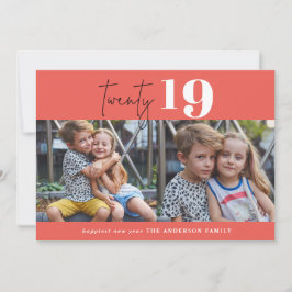Tarjeta Festiva VEINTE gráfico en negrita multi foto año nuevo