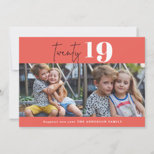 Tarjeta Festiva VEINTE gráfico en negrita multi foto año nuevo