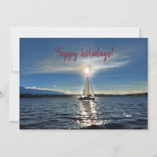 Tarjeta Festiva vela de invierno (Anverso)
