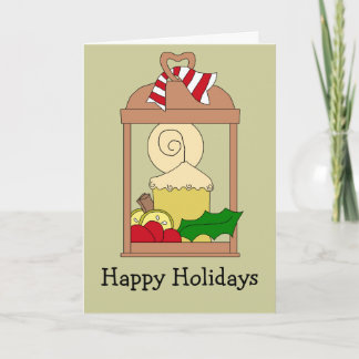 Tarjeta Festiva Vela de los antiguos Navidades de Brass Lantern