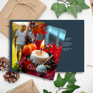 Tarjeta Festiva Vela de Navidades de golf ・ Armada fotográfica fam