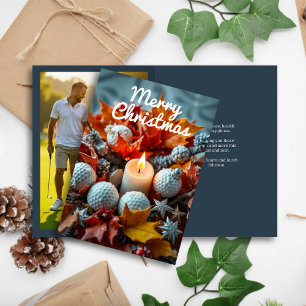 Tarjeta Festiva Vela de Navidades de golf ・ Armada fotográfica fam
