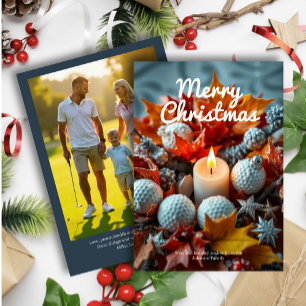 Tarjeta Festiva Vela de Navidades de golf ・ Armada fotográfica fam