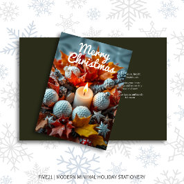 Tarjeta Festiva Vela de Navidades de golf ・ Oliva
