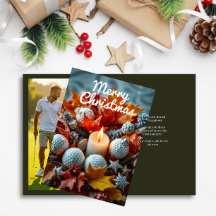 Tarjeta Festiva Vela de Navidades de golf ・ Oliva fotográfica fami