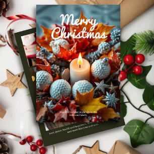 Tarjeta Festiva Vela de Navidades de golf ・ Oliva fotográfica fami