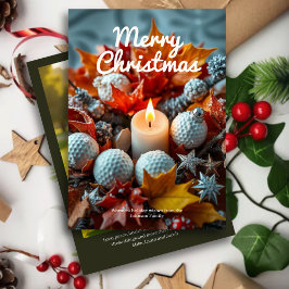 Tarjeta Festiva Vela de Navidades de golf ・ Oliva fotográfica fami