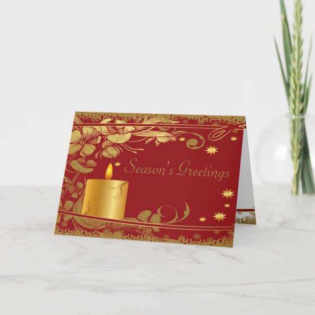 Tarjeta Festiva Vela del oro de los saludos de la estación (Anverso)
