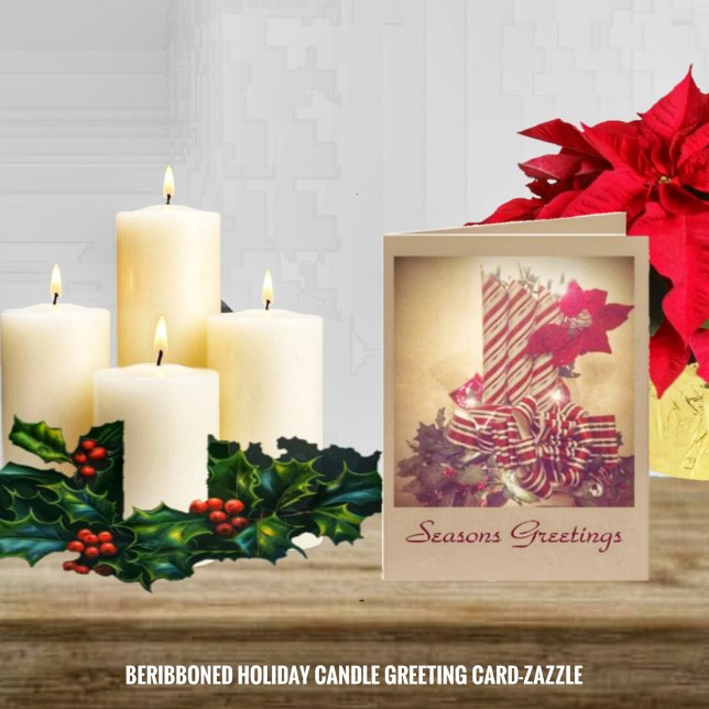 Tarjeta Festiva Vela feriada beribbonada (Subido por el creador)