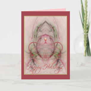Tarjeta Festiva VELA 'N HOLLY ~ Felices Fiestas