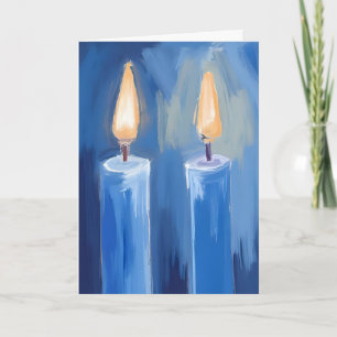 Tarjeta Festiva Velas azules de Janucá