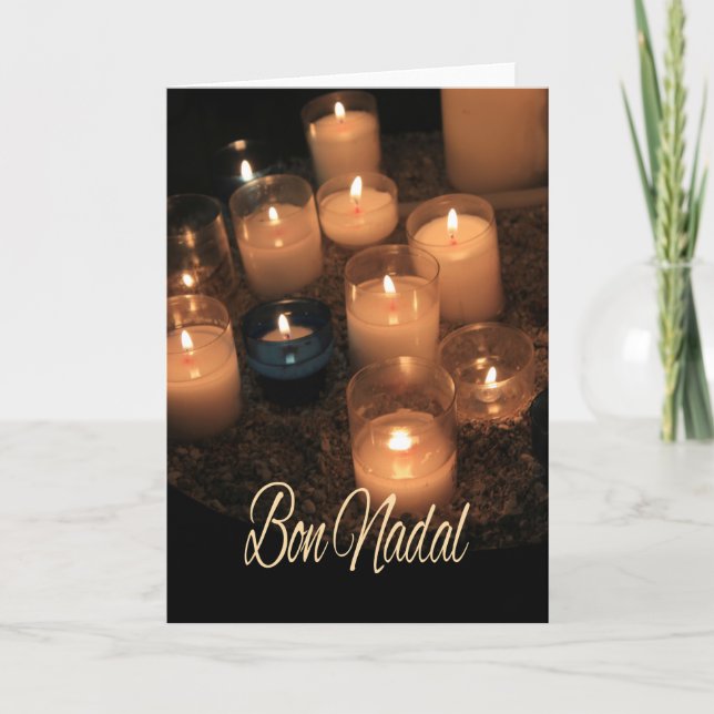Tarjeta Festiva Velas catalanas de Bon Nadal (Anverso)