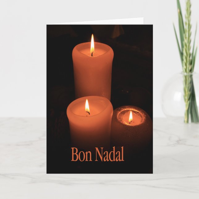 Tarjeta Festiva Velas catalanas de Bon Nadal (Anverso)