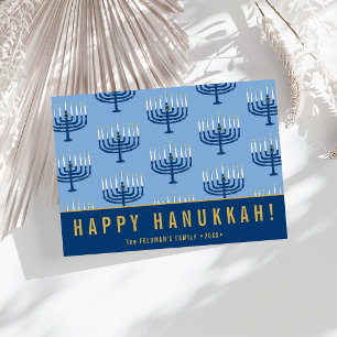 Tarjeta Festiva Velas de Janucá dibujadas a mano Feliz Janucá