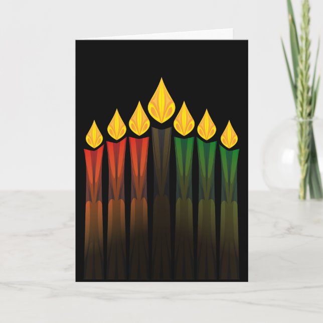 Tarjeta Festiva velas de kwanzaa (Anverso)
