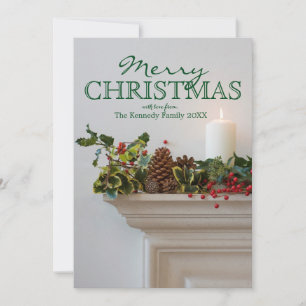 Tarjeta Festiva Velas en un mantel
