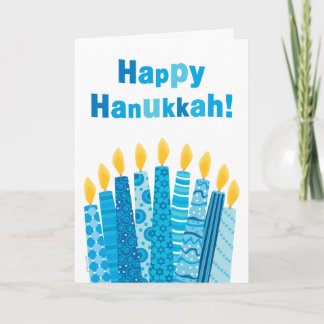 Tarjeta Festiva Velas enrrolladas felices de Jánuca Menorah