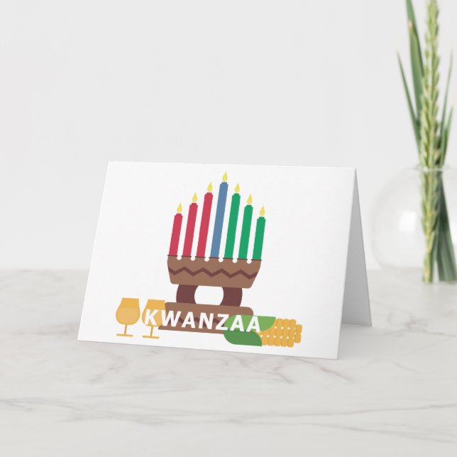 Tarjeta Festiva velas felices de kwanzaa (Anverso)