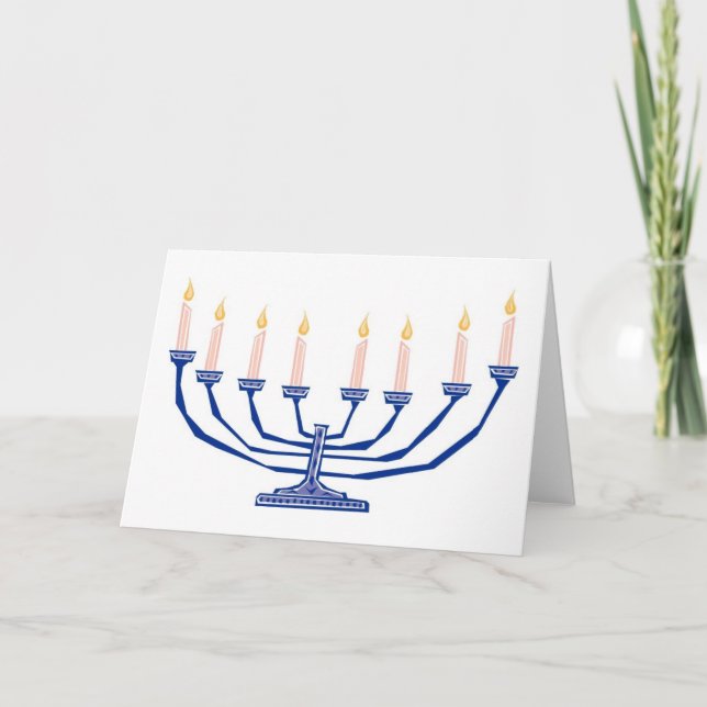 Tarjeta Festiva Velas Para Hanukkah (Anverso)