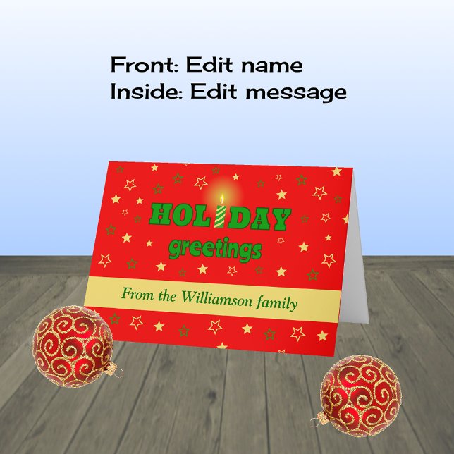 Tarjeta Festiva velas personalizadas de saludos de invierno (Subido por el creador)