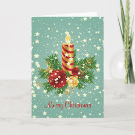 Tarjeta Festiva Velas Y Paracolas De Navidades Cuidados
