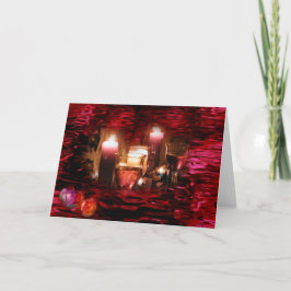 Tarjeta Festiva Velas y vino