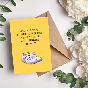 Tarjeta Festiva Velcro Shoes Funny Birthday Card