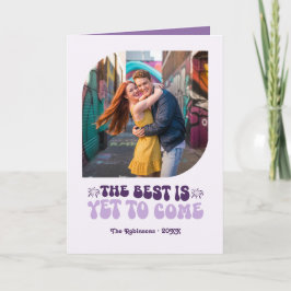 Tarjeta Festiva Velvet Violet Champagne Retro New Year Photo