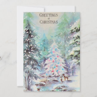 Tarjeta Festiva Venado de venado en la nieve