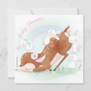 Tarjeta Festiva Venado y conejitos